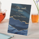 Gedenkkapelle Hochzeit Burns Navy Blue Gold Sockelschild