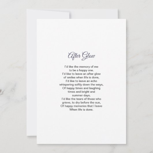 Gedenkkarte (Rückseite)