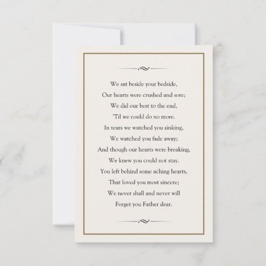 Gedenkkarte (Rückseite)