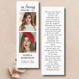 Gedenkkarte 2 Foto Collage Beerdigungskarte Mini Visitenkarte