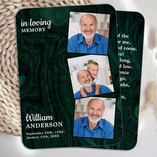 Gedenkkarte 3 Foto Beerdigung Beerdigungskarte Sma