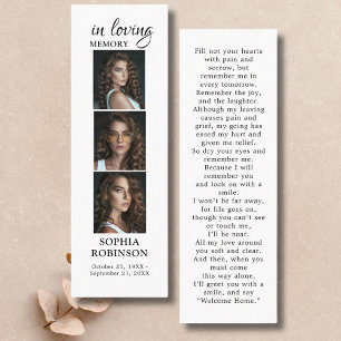 Gedenkkarte 3 Foto Collage Beerdigungskarte Mini Visitenkarte