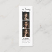 Gedenkkarte 3 Foto Collage Beerdigungskarte Mini Visitenkarte (Vorderseite)