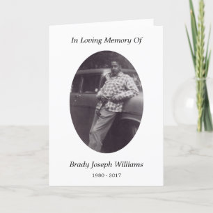 Gedenkkarte Ankündigung