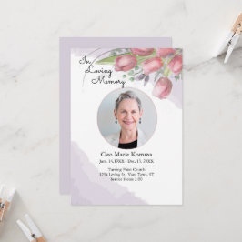 Gedenkkarte Beerdigung Karte des Aquarelltulips