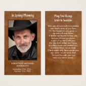 Gedenkkarte Beileid Leder Beerdigungskarte (Vorne & Hinten)