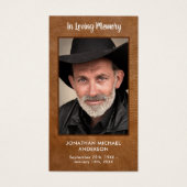 Gedenkkarte Beileid Leder Beerdigungskarte (Vorderseite)