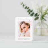 Gedenkkarte Blumenrot Rosa Foto Wasserfarbe Visitenkarte (Stehend Vorderseite)