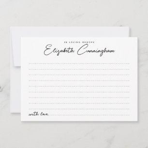 Gedenkkarte Chic Minimalistisch Teilnahme Karte