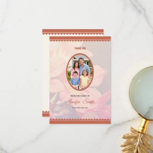 Gedenkkarte Dankeskarte (Vorderseite/Rückseite Beispiel)