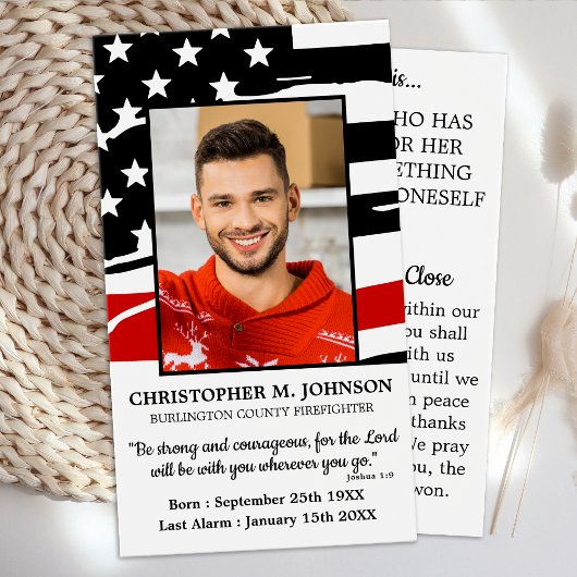 Gedenkkarte des Feuerwehrmanns