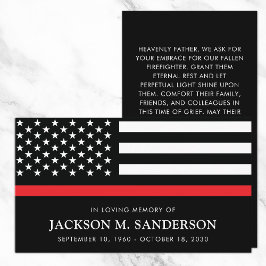 Gedenkkarte des Feuerwehrmanns, Beerdigung der rot Telefonnummerkarte