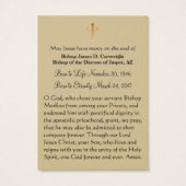 Gedenkkarte des katholischen Bischofs - (Rückseite)