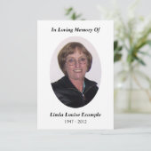 Gedenkkarte Einladung (Stehend Vorderseite)