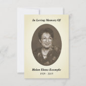 Gedenkkarte Einladung (Vorderseite)