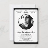 Gedenkkarte : eleganter Stern des Davids Einladung (Vorderseite)