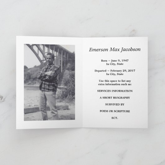 Gedenkkarte : eleganter Stern des Davids Karte (Innenseite)