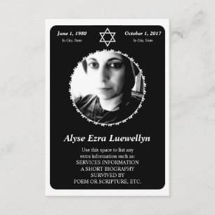 Gedenkkarte: eleganter Stern von David Einladung