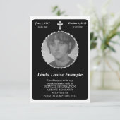 Gedenkkarte : elegantes Kreuz Einladung (Stehend Vorderseite)