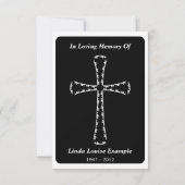 Gedenkkarte : elegantes Kreuz Einladung (Rückseite)