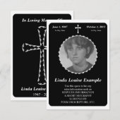 Gedenkkarte : elegantes Kreuz Einladung (Vorne/Hinten)