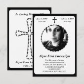 Gedenkkarte. elegantes Kreuz Einladung (Vorne/Hinten)