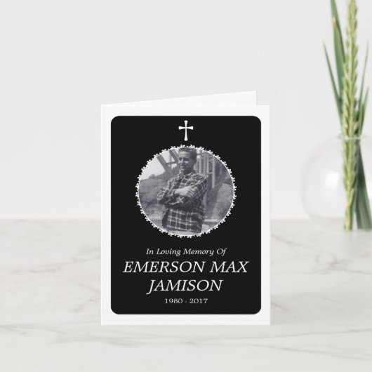 Gedenkkarte : elegantes Kreuz Karte (Vorderseite)