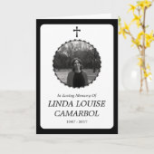 Gedenkkarte . elegantes Kreuz Karte (Gelbe Blume)