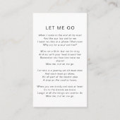 Gedenkkarte | Feiern des Lebenszyklus Telefonnummerkarte (Rückseite)