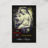 Gedenkkarte, Foto Beerdigungskarte mit Angel Visitenkarte (Vorderseite)