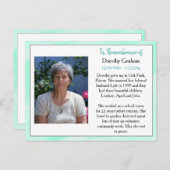 Gedenkkarte für Beerdigung oder Gedenkstätte Postkarte (Vorne/Hinten)