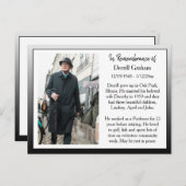 Gedenkkarte für Beerdigung oder Gedenkstätte Postkarte (Vorne/Hinten)