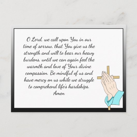 Gedenkkarte für Beerdigung oder Gedenkstätte Postkarte (Rückseite)