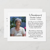 Gedenkkarte für Beerdigung oder Gedenkstätte Postkarte (Vorne/Hinten)