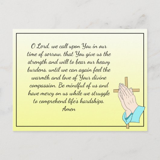 Gedenkkarte für Beerdigung oder Gedenkstätte Postkarte (Rückseite)