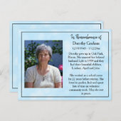 Gedenkkarte für Beerdigung oder Gedenkstätte Postkarte (Vorne/Hinten)