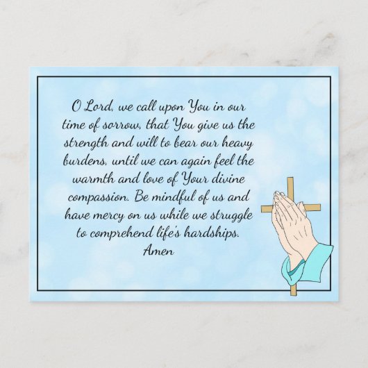 Gedenkkarte für Beerdigung oder Gedenkstätte Postkarte (Rückseite)