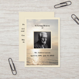 Gedenkkarte für Beerdigung - Sonnenaufgang Visitenkarte