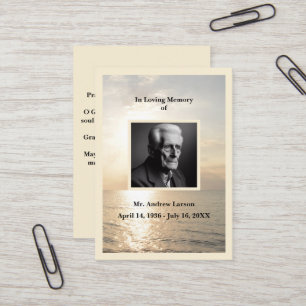 Gedenkkarte für Beerdigung - Sonnenaufgang Visitenkarte