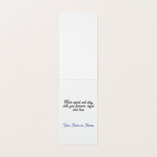 Gedenkkarte für Begleiter oder Beileid (Innenseite Aufgefaltet)