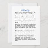 Gedenkkarte für Blaue Rose Einladung (Rückseite)