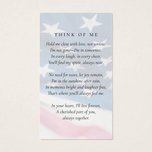 Gedenkkarte für das amerikanische Foto (Rückseite)