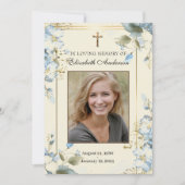 Gedenkkarte für das Beerdigungsgebet Mitteilungskarte (Vorderseite)