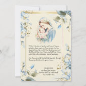 Gedenkkarte für das Beerdigungsgebet Mitteilungskarte (Rückseite)