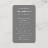 Gedenkkarte für das benutzerdefinierte Foto-Beilei Visitenkarte (Rückseite)