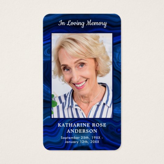 Gedenkkarte für das Blaue Marmor Foto Beerdigungsk (Vorderseite)