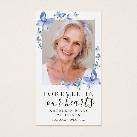 Gedenkkarte für das Blaue Schmetterling-Foto (Vorderseite)