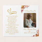 Gedenkkarte für das Foto "Gold Script" (Außenseite Aufgefaltet)