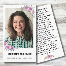 Gedenkkarte für das Gebet mit dem frommen Foto Visitenkarte