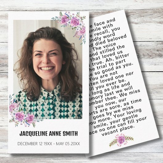 Gedenkkarte für das Gebet mit dem frommen Foto Visitenkarte